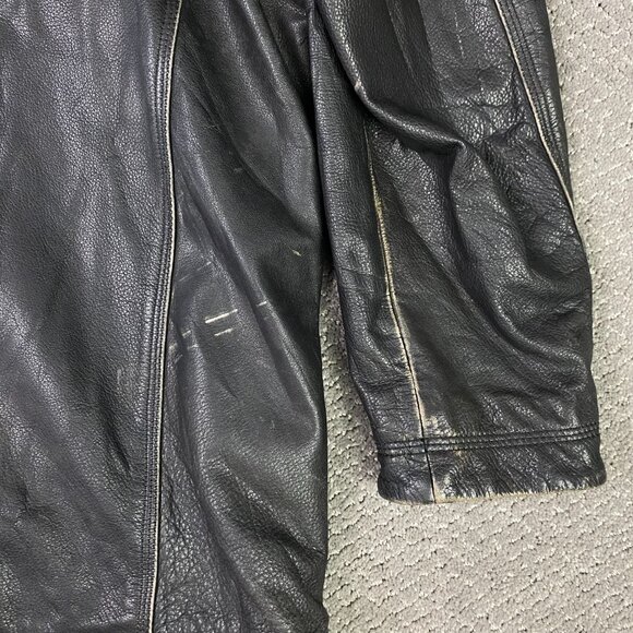 The Territory Ahead Leather Jacket Mens XLT Black Distressed Heavyweight XL Tall - Picture 6 of 16